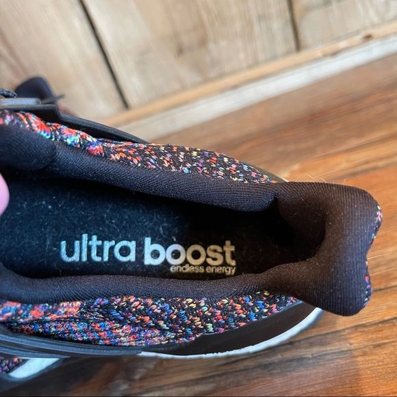 Adidas Ultra Boost 3.0 look New black multicolor Mens sneakers shoes size 9 - Picture 4 of 16